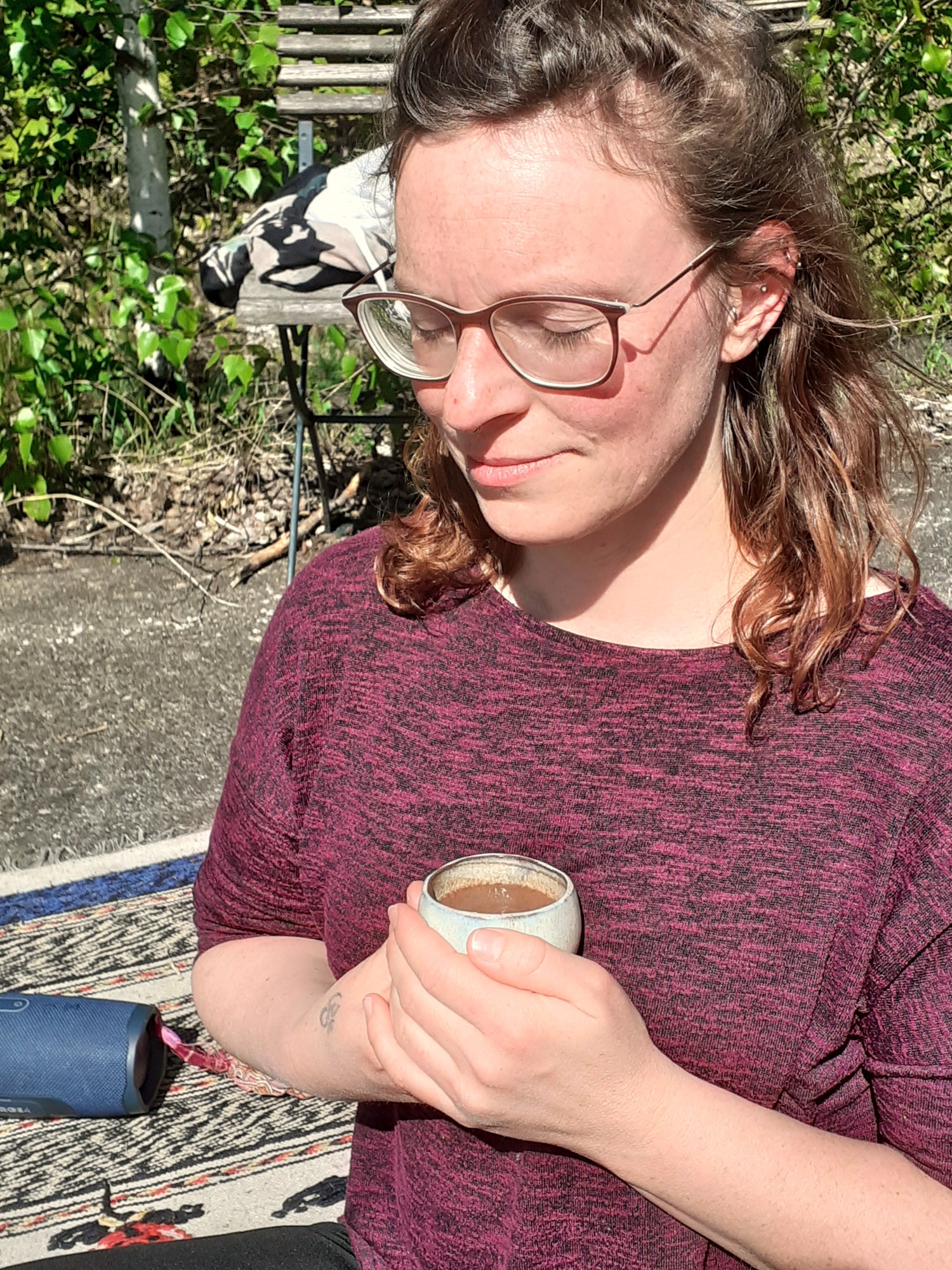 Ritualkakakobecher in Perlmutt