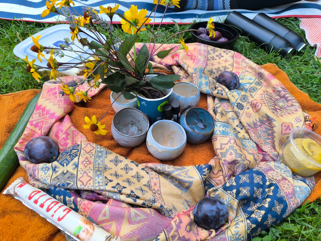 Ritualkakaobecher in Eisblau